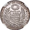 Image 2 : PERU, Lima, ½ real, 1854 MB, NGC MS 65, ex-O'Brien.