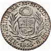 Image 2 : PERU, Lima, ½ real, 1855 MB, NGC MS 63+, ex-O'Brien.