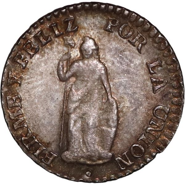 PERU, Lima, ½ real, 1856 MB, ex-O'Brien.
