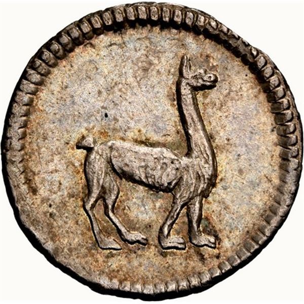 PERU, Lima, ¼ real, 1836/5, NGC MS 62, finest known in NGC census, ex-Flatt, ex-O'Brien.