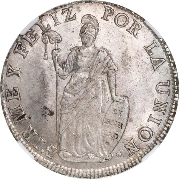 PERU, Cuzco, 8 reales, 1830 G, NGC AU 58, "top pop."