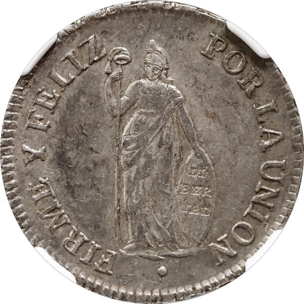 PERU, Lima, 2 reales, 1832 MM, NGC AU 58.