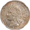 Image 1 : PERU, Lima, 5 pesetas, 1880 BF, with dot after B, NGC MS 63.