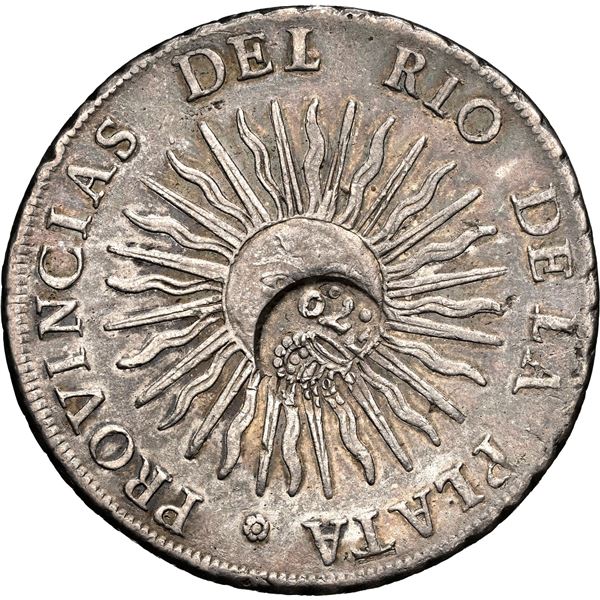 PHILIPPINES (under Spain), 8 reales, Ferdinand VII, crowned F.7.o countermark (Type V, 1832-4) on an