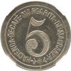 Image 1 : PUERTO RICO, Rio Prieto (Lares), German silver 5 almudes token, no date (early 1900s), Margarita de 