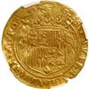 Image 2 : SPAIN, Seville, gold double excelente, Ferdinand-Isabel, eight-point star and three dots at top, min