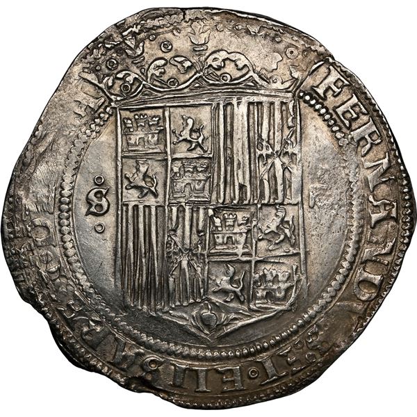 SPAIN, Seville, 4 reales, Ferdinand-Isabel, assayer * on reverse, mintmark oSo to left on obverse, N