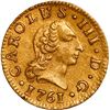 Image 1 : SPAIN, Seville, gold bust ½ escudo, Charles III (young bust), 1761 JV.