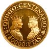 Image 1 : SPAIN, Madrid, gold proof 80000 pesetas, Juan Carlos I, 1989, Ferdinand-Isabel / Discovery of Americ
