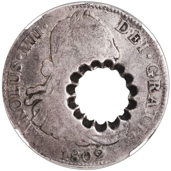 TOBAGO, British administration, 11 bits (8 shillings 3 pence), George III, crenated central hole-pun