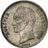 Image 1 : VENEZUELA, struck in Belgium, 1/5 bolívar, 1879, crude letters, NGC AU details / scratches.