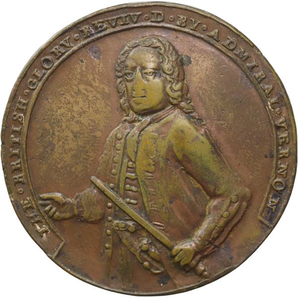 GREAT BRITAIN, copper alloy Admiral Vernon medal, 1739, Vernon / Porto Bello, ex-Adams.