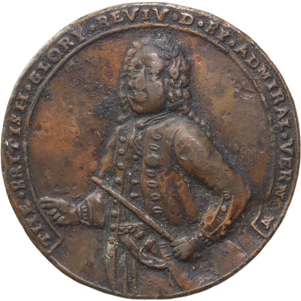 GREAT BRITAIN, copper alloy Admiral Vernon medal, 1739, Vernon / Porto Bello, ex-Adams.