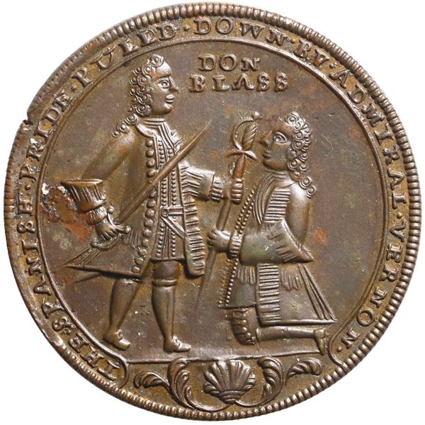 GREAT BRITAIN, copper alloy Admiral Vernon medal, 1739, Vernon and Lezo / Porto Bello, ex-Adams, ex-