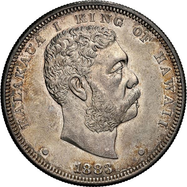 HAWAII, 1 dala, Kalakaua I, 1883, NGC AU 58.