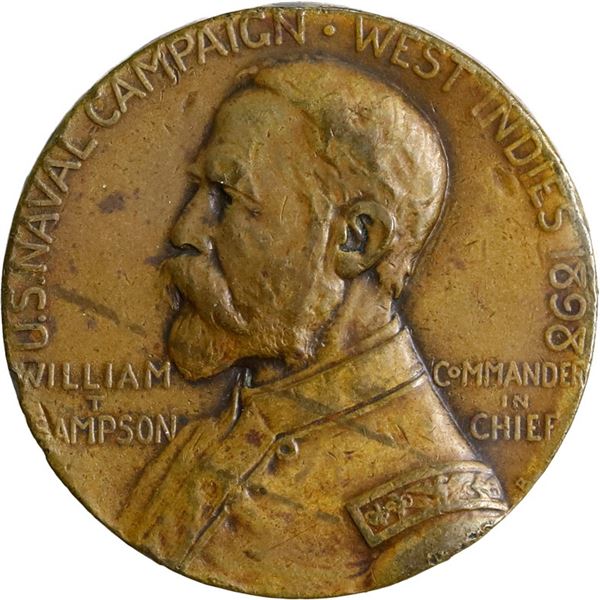 UNITED STATES, bronze Sampson medal, 1898, U.S. Naval Campaign West Indies (Spanish-American War), a