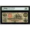 Image 1 : UNITED STATES, Tallahassee, State of Florida, $10, March 1st, 1864, serial 9512, PMG Choice AU 58.