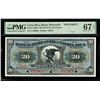Image 1 : COSTA RICA, San José, Banco Mercantil, specimen 20 colones, (1910-16), series A, PMG Superb Gem UNC