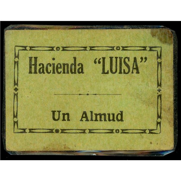 PUERTO RICO, Hacienda Luisa, paper 1 almud, circa 1890s, ex-Roehrs, Rudman.
