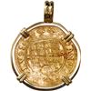 Image 1 : SPAIN, Seville, gold 1 escudo, Charles-Joanna, assayer * punched over S to left, mintmark S to right