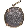 Image 1 : BOLIVIA, Potosí, cob 2 reales, Philip II, assayer B (4th period), Grade 1, ex-Atocha (1622), mounted