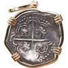 Image 1 : BOLIVIA, Potosí, cob 2 reales, Philip III, assayer Q, Grade 1, ex-Atocha (1622), mounted cross-side 