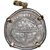 Image 1 : BOLIVIA, Potosí, cob 2 reales, Philip II, assayer B (1st period), mounted cross-side out in silver