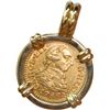 Image 2 : SPAIN, Madrid, gold bust ½ escudo, Charles III, 1788 M, mounted in 18K gold pendant with fixed bail.