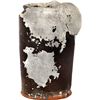 Image 1 : Dark brown-glazed cylindrical earthenware jar, intact, ex-pirate ship Golden Fleece (1686).