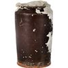 Image 2 : Dark brown-glazed cylindrical earthenware jar, intact, ex-pirate ship Golden Fleece (1686).