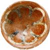 Image 1 : Orange-glazed earthenware bowl with flower pattern, intact, ex-pirate ship Golden Fleece (1686).