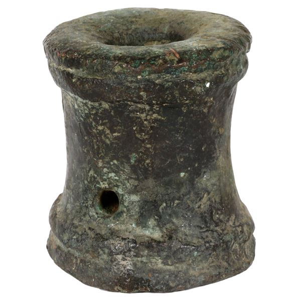 Medium-sized bronze signal cannon (mortar), Spanish colonial (1500s-1600s).