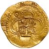 Image 2 : SPAIN, Seville, gold cob 2 escudos, Philip II, assayer Gothic D below mintmark S to left, denominati