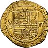 Image 1 : SPAIN, Seville, gold cob 2 escudos, Philip II, assayer Gothic D below mintmark S to left, denominati