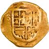 Image 1 : SPAIN, Seville, gold cob 2 escudos, Philip III or IV, assayer not visible.