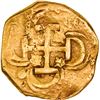 Image 2 : SPAIN, Seville, gold cob 2 escudos, Philip III or IV, assayer not visible.