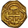 Image 2 : COLOMBIA, Bogotá, gold cob 2 escudos, Philip IV, assayer A below mintmark NR to left, dots in ringle