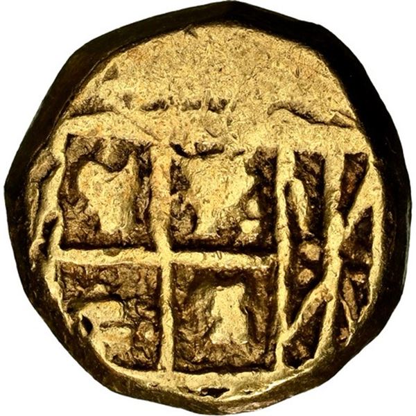 COLOMBIA, Bogotá, gold cob 1 escudo, Philip V, assayer not visible (ca. 1730), NGC XF 45.