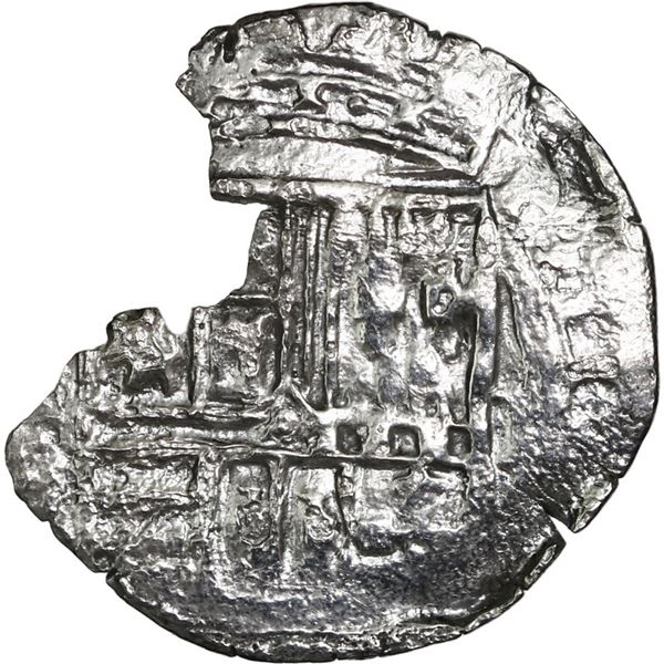 MEXICO, Mexico City, cob 1 real, Philip II, assayer not visible, Grade 3.