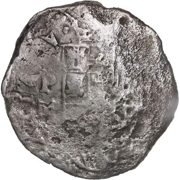 BOLIVIA, Potosí, cob 8 reales, Philip III, assayer M (pre-dated type), Grade 3.
