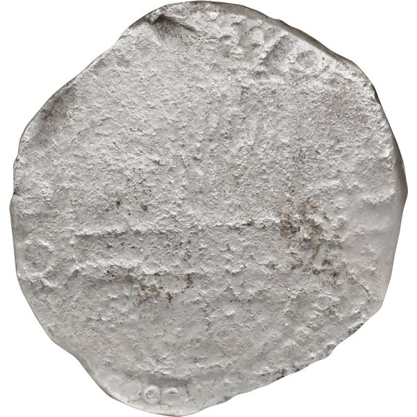 BOLIVIA, Potosí, cob 8 reales, Philip III, assayer Q, Grade 2, NGC / shipwreck effect (São José Ship