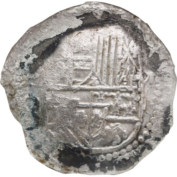 BOLIVIA, Potosí, cob 8 reales, Philip III, assayer Q, Grade 2, NGC / shipwreck effect (São José Ship