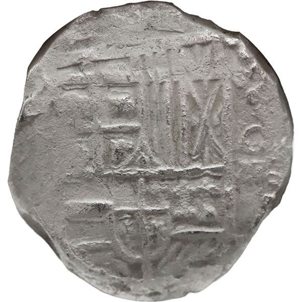 BOLIVIA, Potosí, cob 8 reales, Philip III, assayer not visible, Grade 2, NGC / shipwreck effect (São