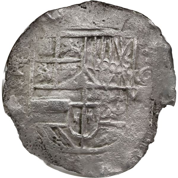 BOLIVIA, Potosí, cob 8 reales, Philip III, assayer not visible, quadrants of cross transposed, Grade