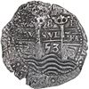 Image 1 : BOLIVIA, Potosí, cob 8 reales, 1653 E, •PH• at top, •pomegranate[x=#8226/