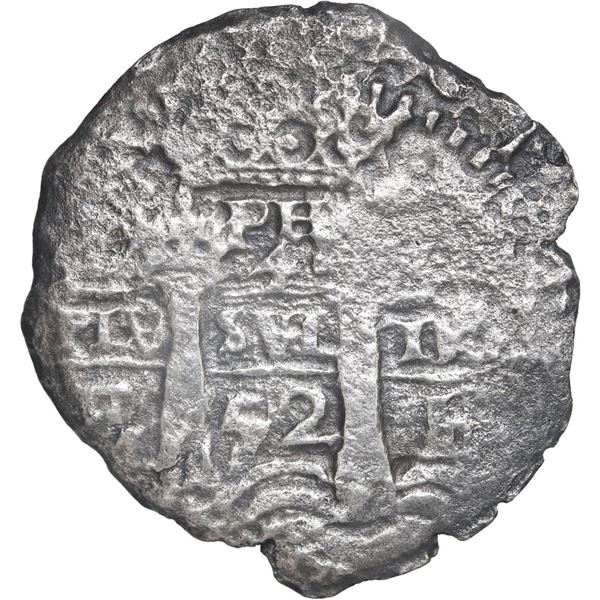 BOLIVIA, Potosí, cob 4 reales, 1652 E, post-transitional (McLean Transitional Type III), 1-PH-6 at t