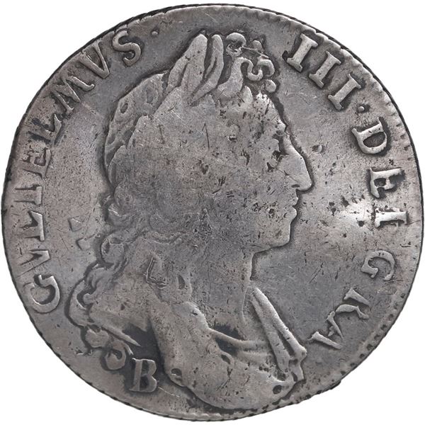 GREAT BRITAIN, Bristol mint, shilling, William III, 1697-B.