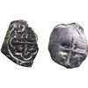 Image 1 : MEXICO, Mexico City, lot of two ½R, Charles II and Philip V, dates not visible.