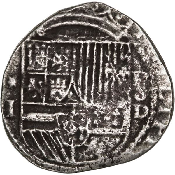 PERU, Lima, cob 1 real, Philip II, assayer Diego de la Torre, *-I to left, P-oD to right, ex-Ponte.