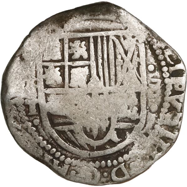 BOLIVIA, Potosí, cob 8 reales, Philip III, assayer R (curved leg).